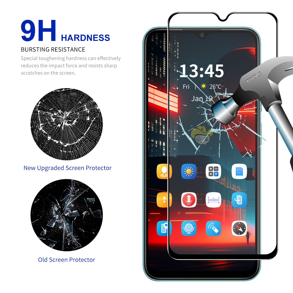 ENKAY HAT PRINCE for Nokia C21 Screen Protector 2.5D Case-Friendly High Aluminium-silicon Glass Film ENKAY HAT PRINCE for Nokia C21 Screen Protector 2.5D Case-Friendly High Aluminium-silicon Glass Film